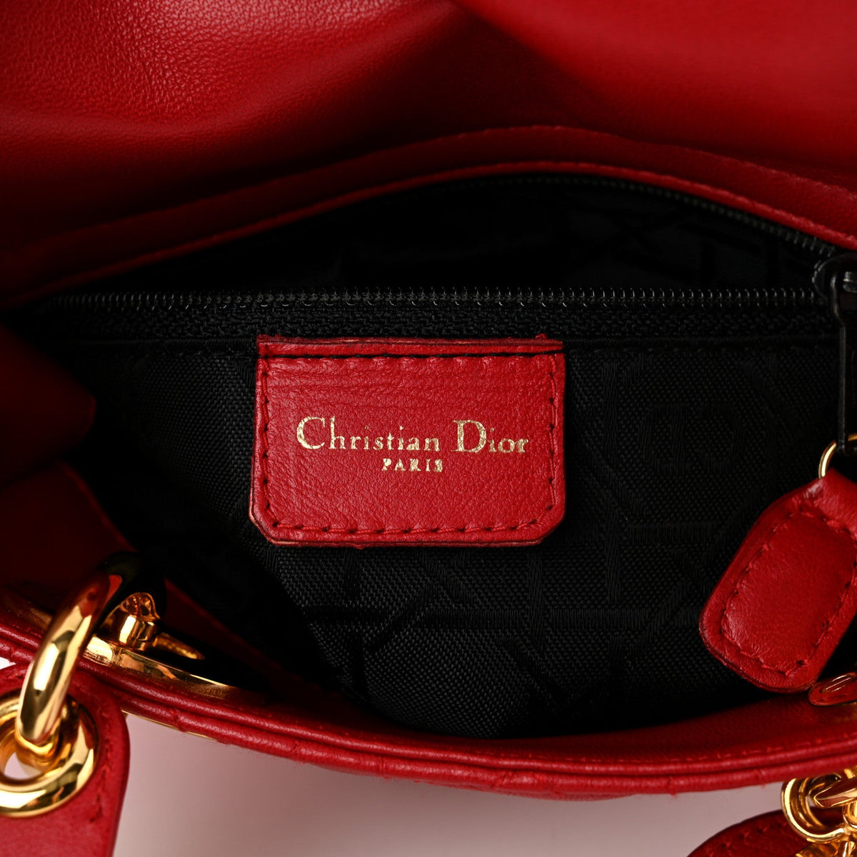 Lambskin Cannage Mini Lady Dior Red wholesalehk.shop