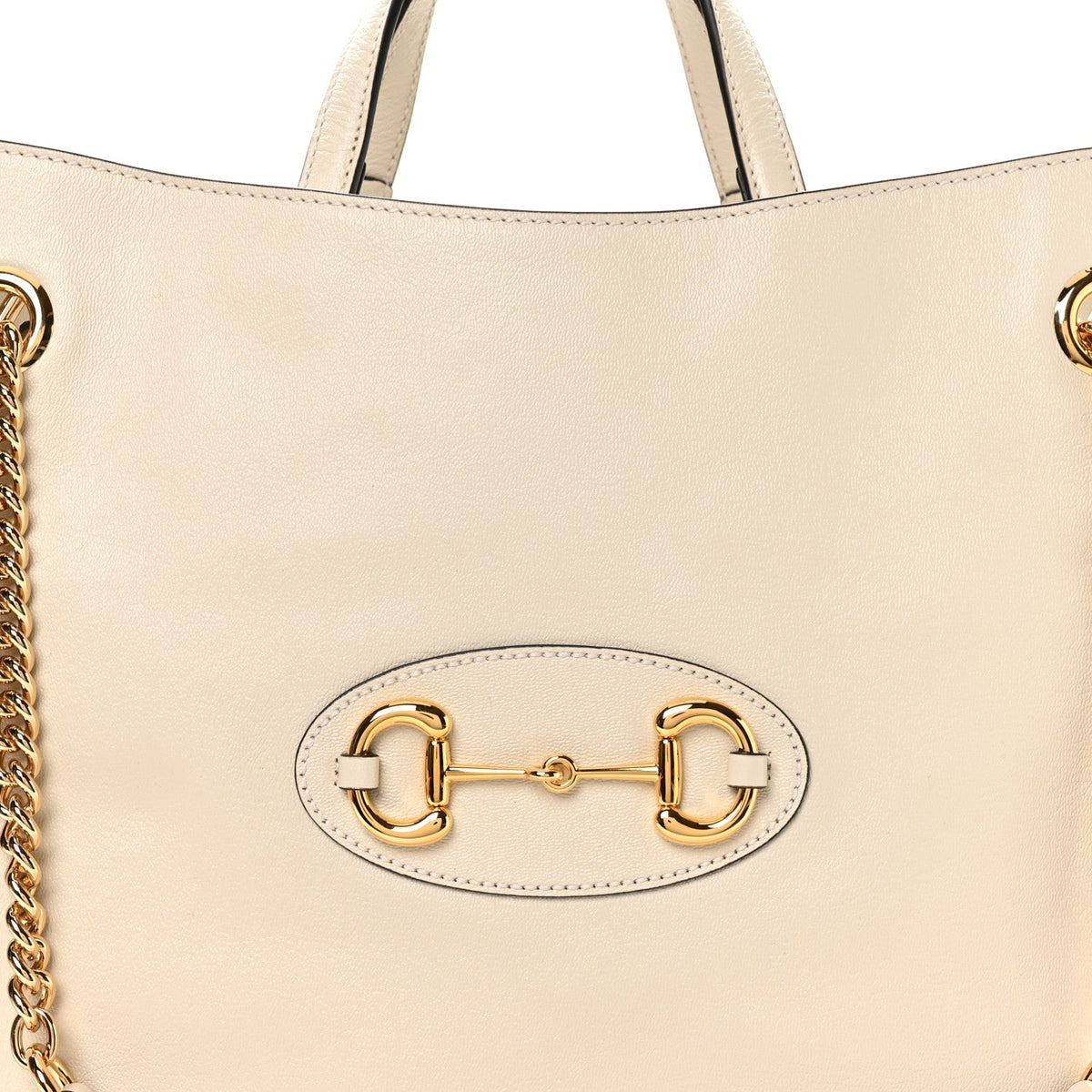 New Sakai Calfskin Lux Large Horsebit 1955 Tote Bag Mystic White wholesalehk.shop