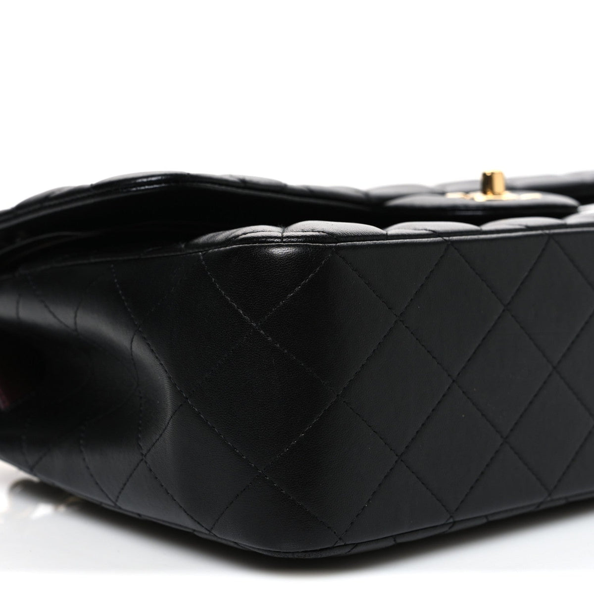 Lambskin Quilted Jumbo Double Flap Black wholesalehk.shop