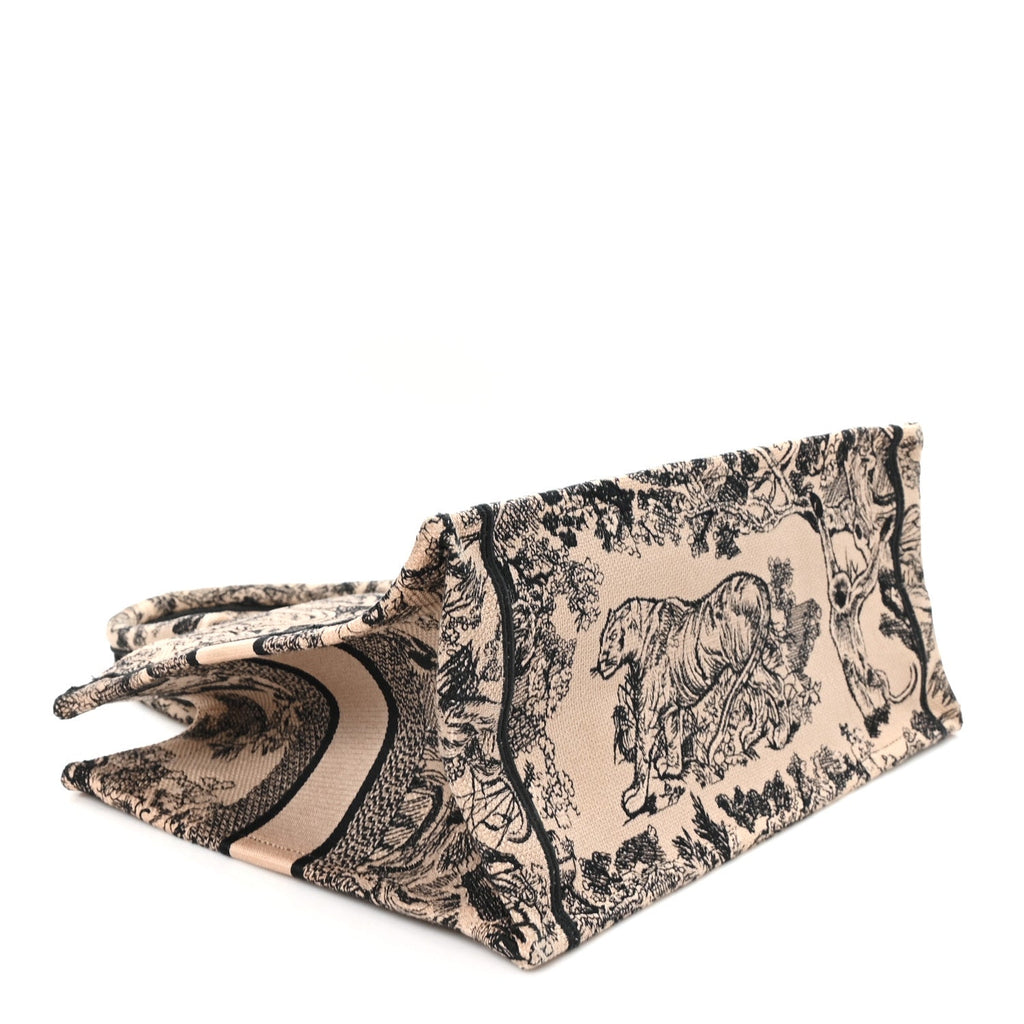 Canvas Embroidered Medium Dioriviera Toile De Jouy Book Tote Black £¨ Direct shipment via from wholesalehk.shop