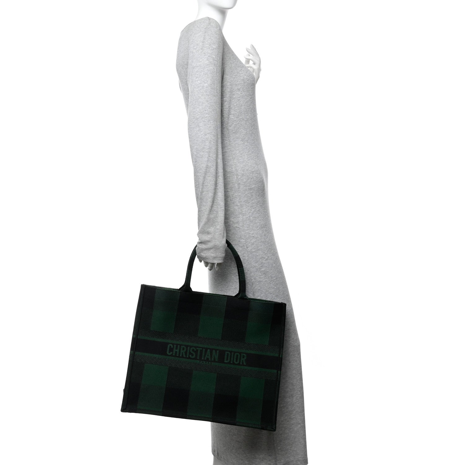 Canvas Embroidered Checkered Book Tote Black Green £¨ Direct shipment via from wholesalehk.shop