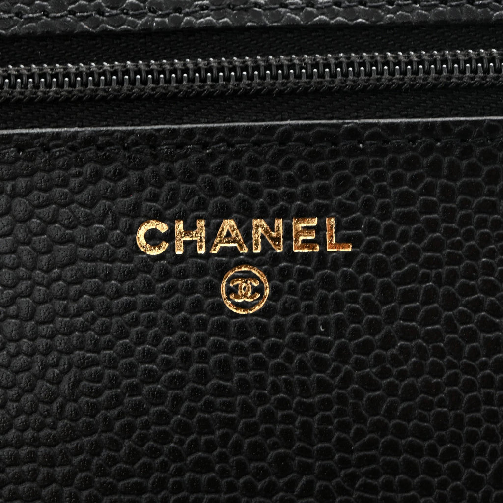Caviar Quilted CC Turnlock Wallet On Chain WOC Black wholesalehk.shop