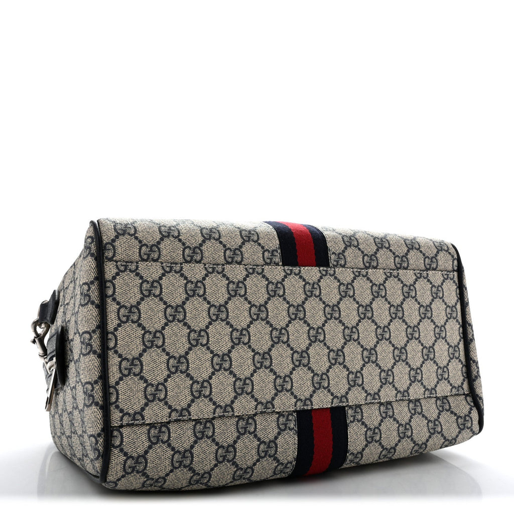 GG Supreme Monogram Web Medium Ophidia Top Handle Bag Beige Blue wholesalehk.shop