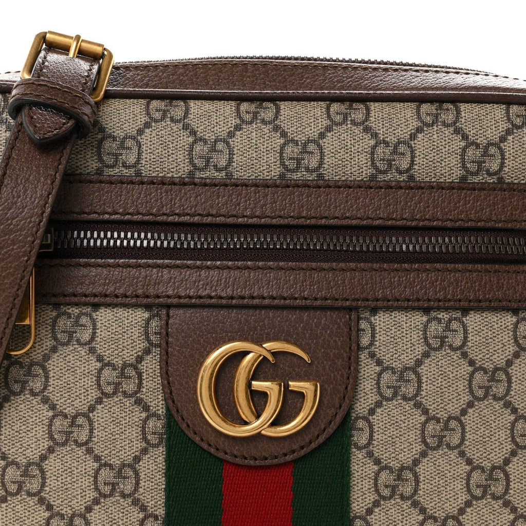 GG Supreme Monogram Web Small Ophidia Messenger Bag Brown wholesalehk.shop