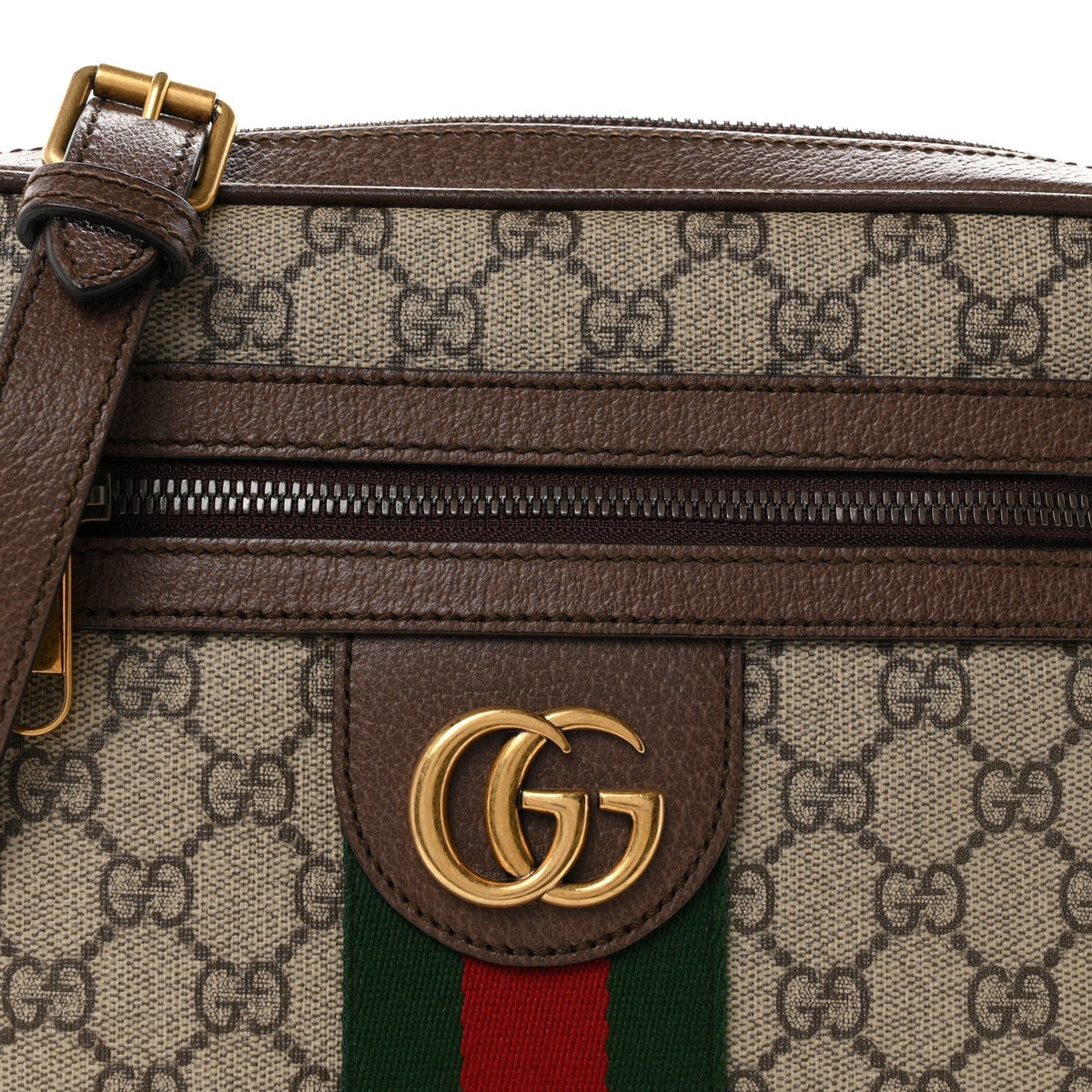 GG Supreme Monogram Web Small Ophidia Messenger Bag Brown wholesalehk.shop