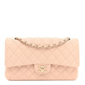 Caviar Quilted Medium Double Flap Light Beige wholesalehk.shop