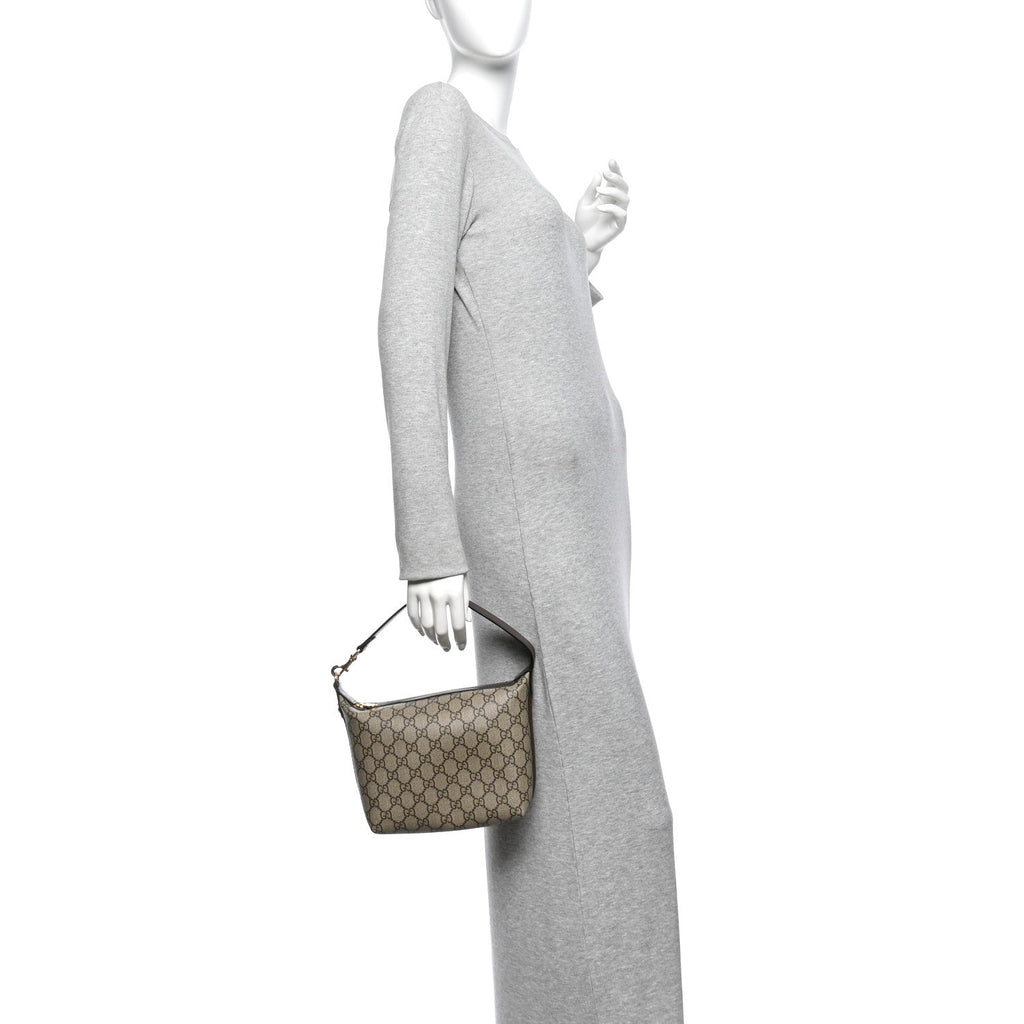 GG Supreme Monogram Textured Calfskin Web Super Mini Ophidia Shoulder Bag Beige Ebony New Acero wholesalehk.shop