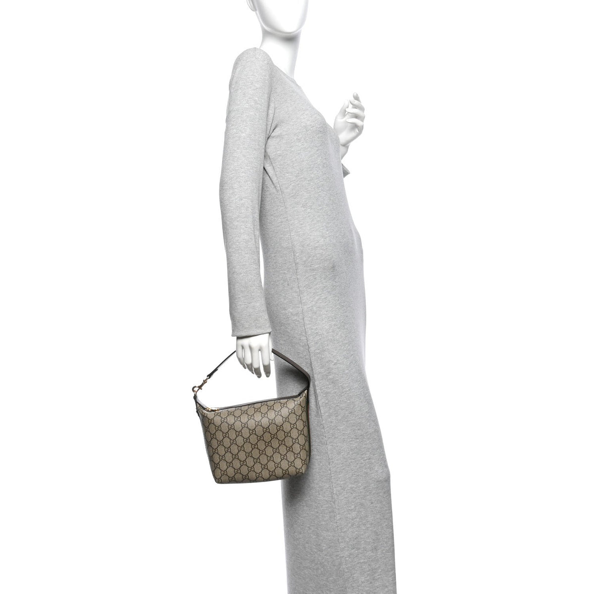 GG Supreme Monogram Textured Calfskin Web Super Mini Ophidia Shoulder Bag Beige Ebony New Acero wholesalehk.shop