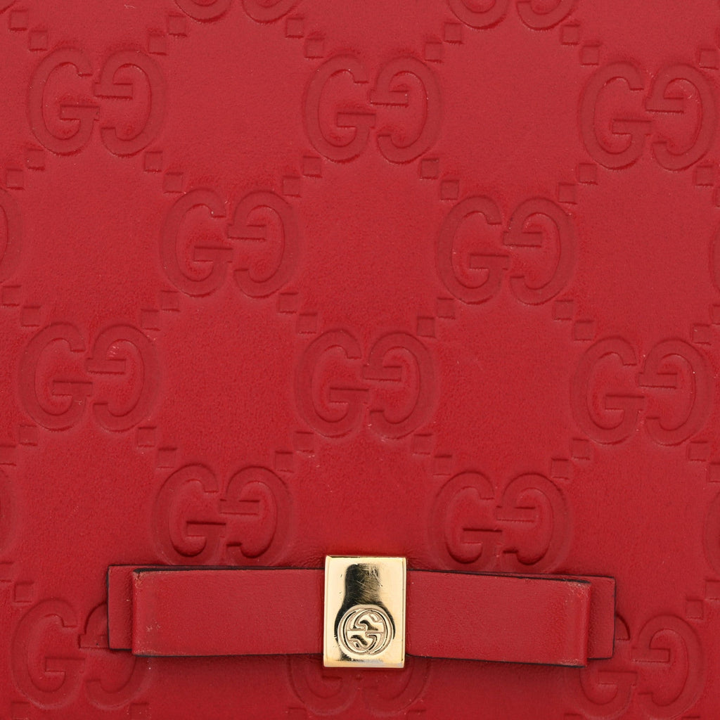 Guccissima Signature Bowy Chain Wallet Hibiscus Red £¨ Direct shipment via from wholesalehk.shop