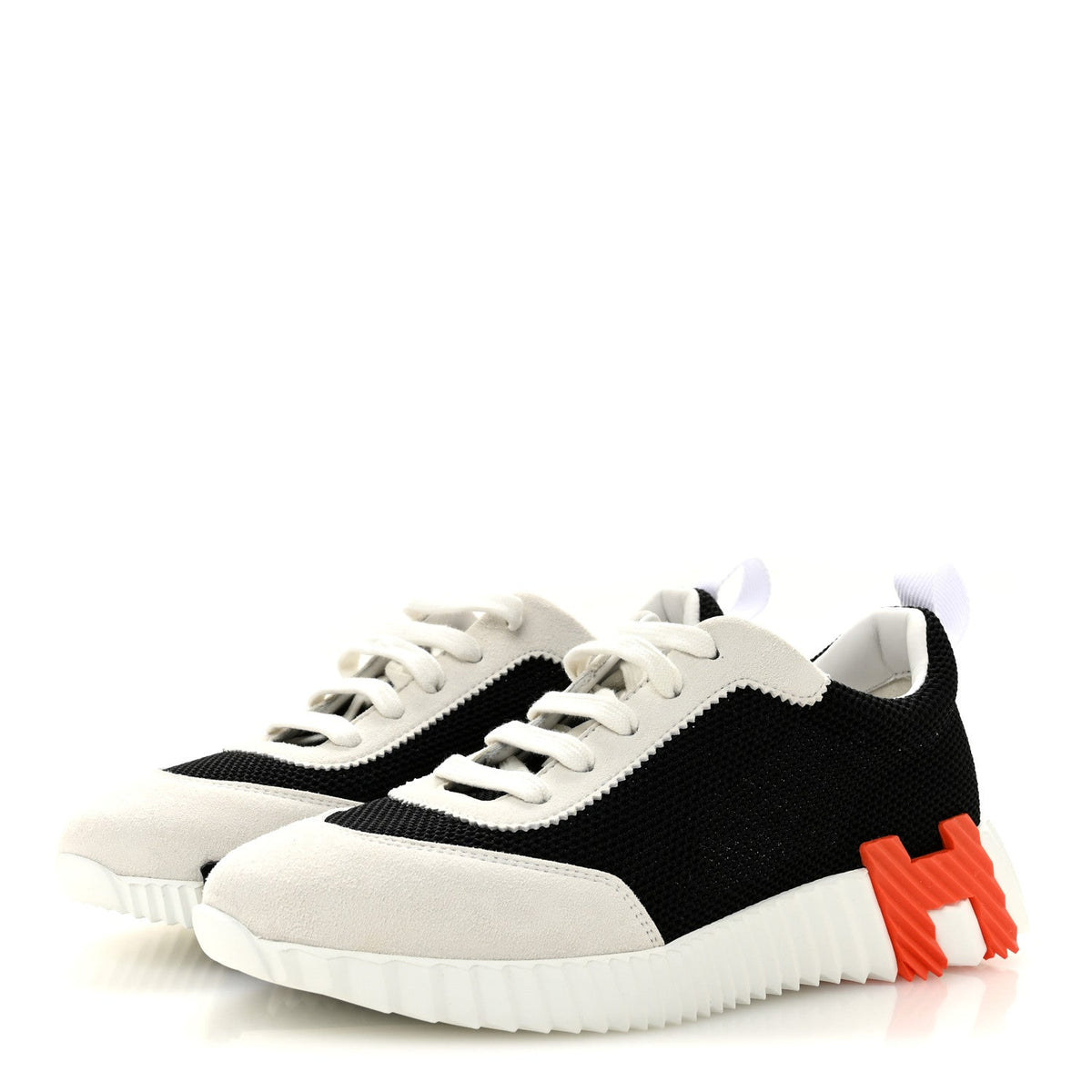 Air Mesh Suede Goatskin Bouncing Sneakers 37 Black Orange wholesalehk.shop