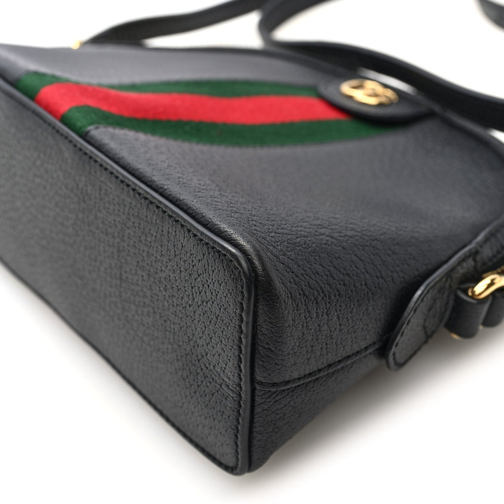 Calfskin GG Web Small Ophidia Dome Shoulder Bag Black wholesalehk.shop