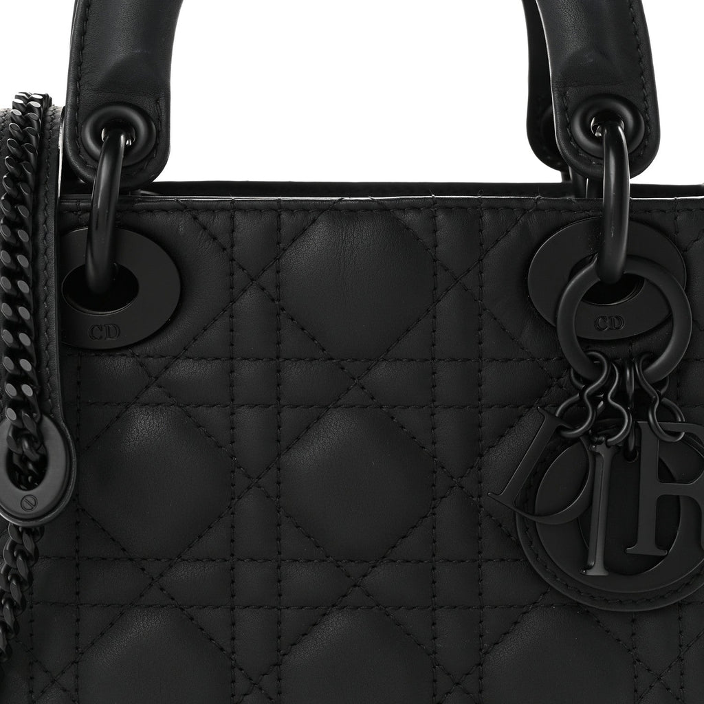 Ultra Matte Calfskin Cannage Mini Lady Dior Black wholesalehk.shop