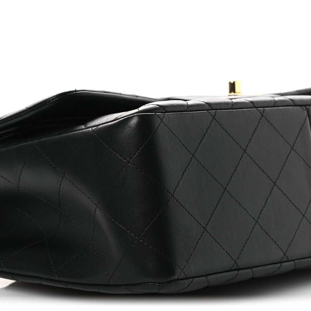Lambskin Quilted Jumbo Double Flap Black wholesalehk.shop