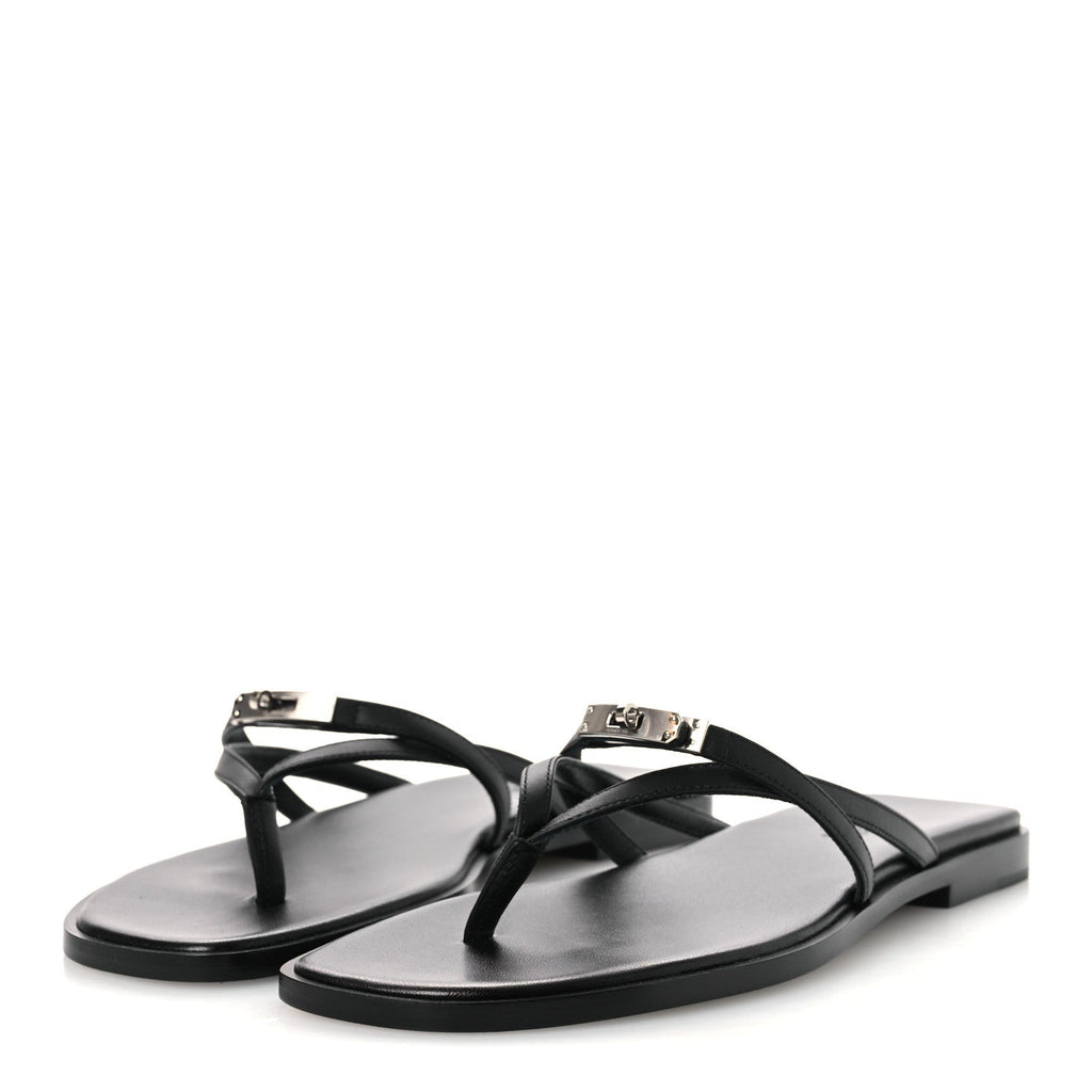 Calfskin Miss Sandals 37.5 Black wholesalehk.shop