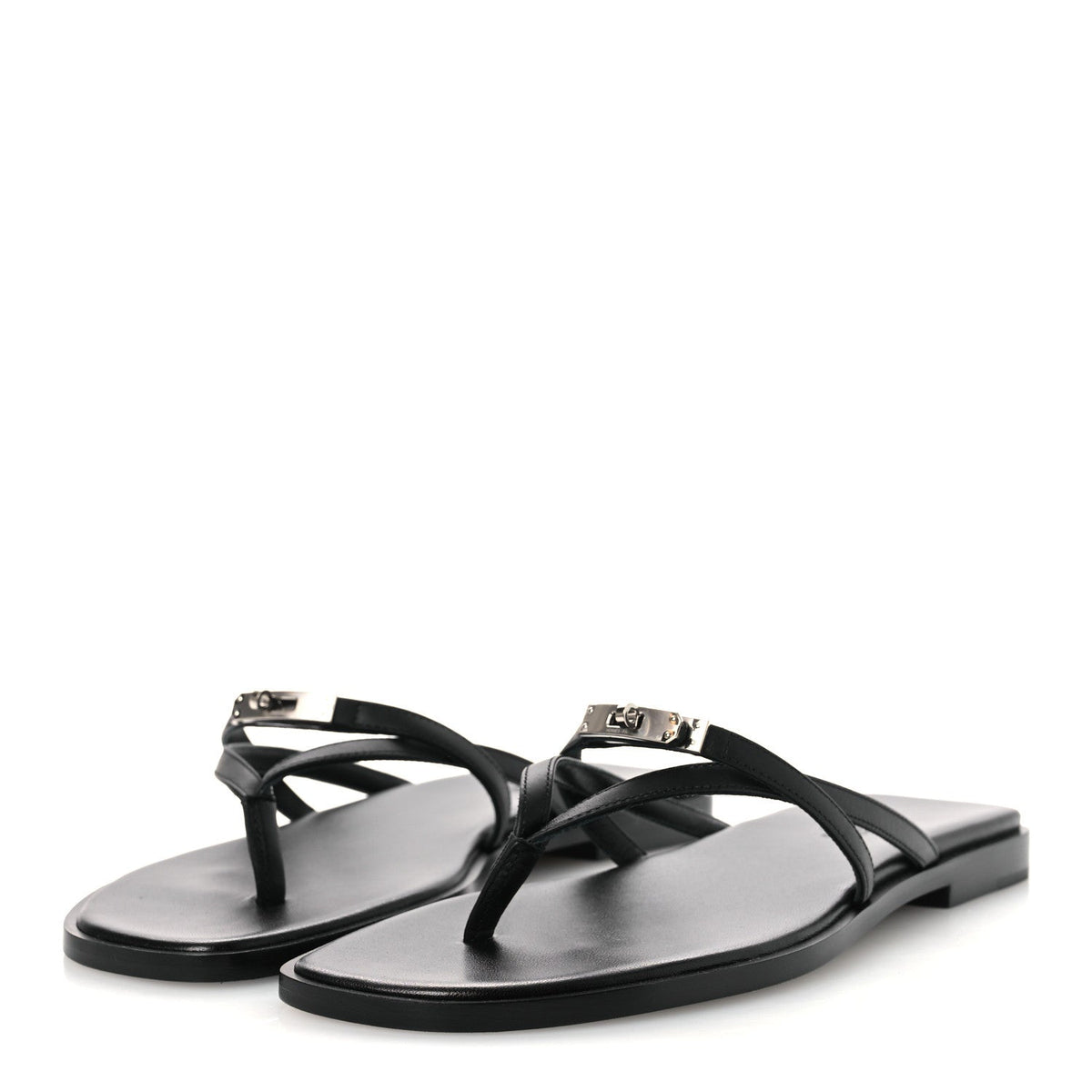 Calfskin Miss Sandals 37.5 Black wholesalehk.shop