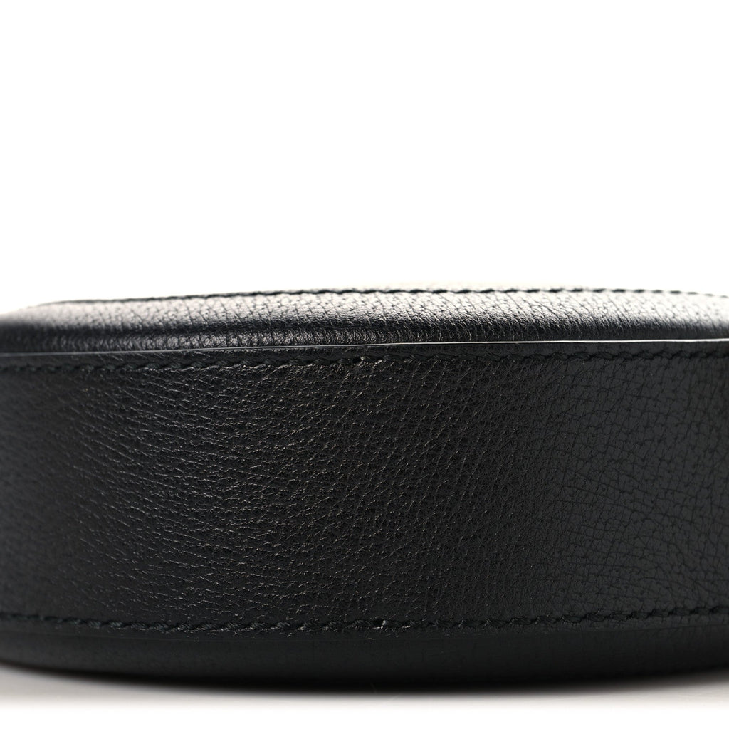 Grained Calfskin Web Mini Ophidia Round Shoulder Bag Black wholesalehk.shop
