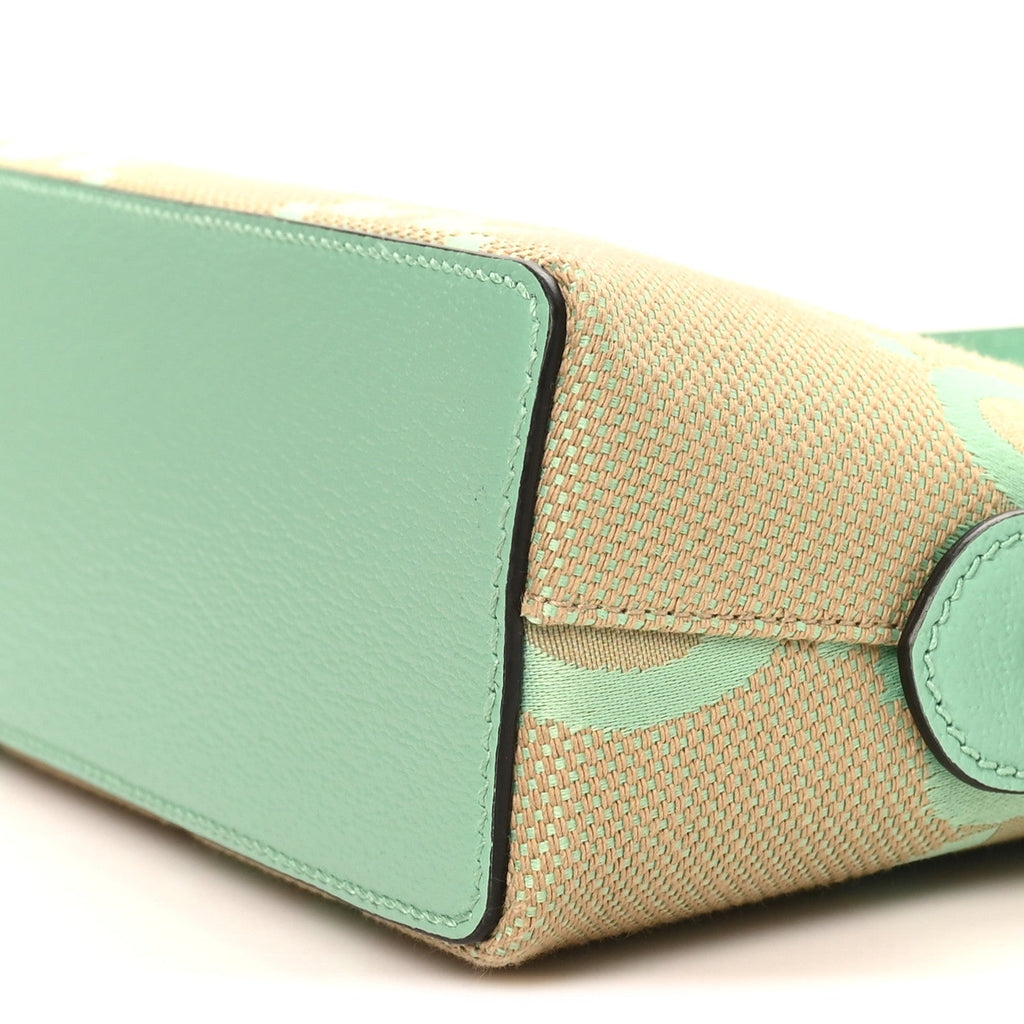 Monogram Jumbo GG Textured Dollar Calfskin Small Ophidia Dome Shoulder Bag Beige Pepperlight Mint wholesalehk.shop