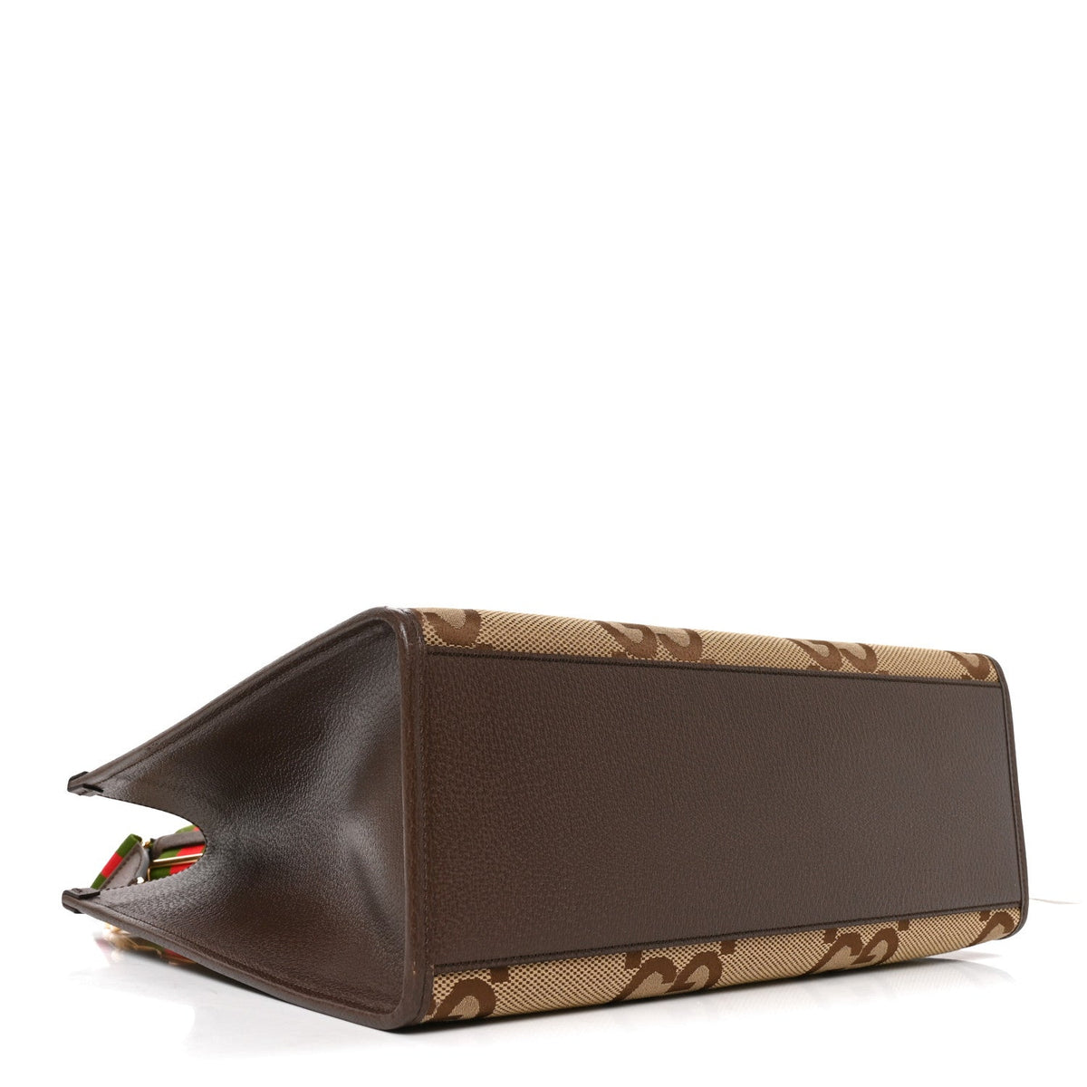 Monogram Jumbo GG Textured Dollar Calfskin Web Tote Bag Camel Ebony New Acero wholesalehk.shop