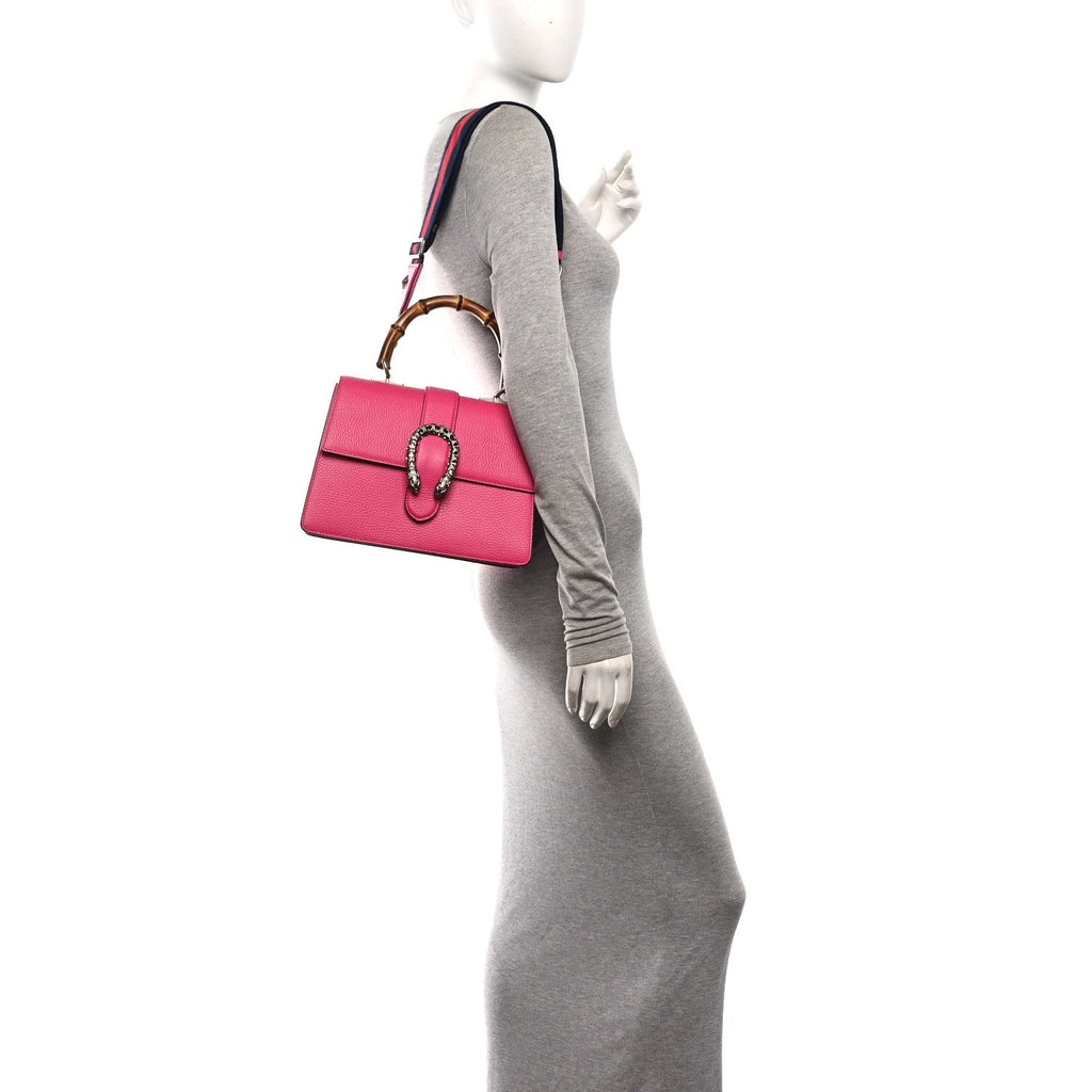Dollar Calfskin Crystal Web Medium Dionysus Bamboo Top Handle Bag Box Pink Black Diamond wholesalehk.shop