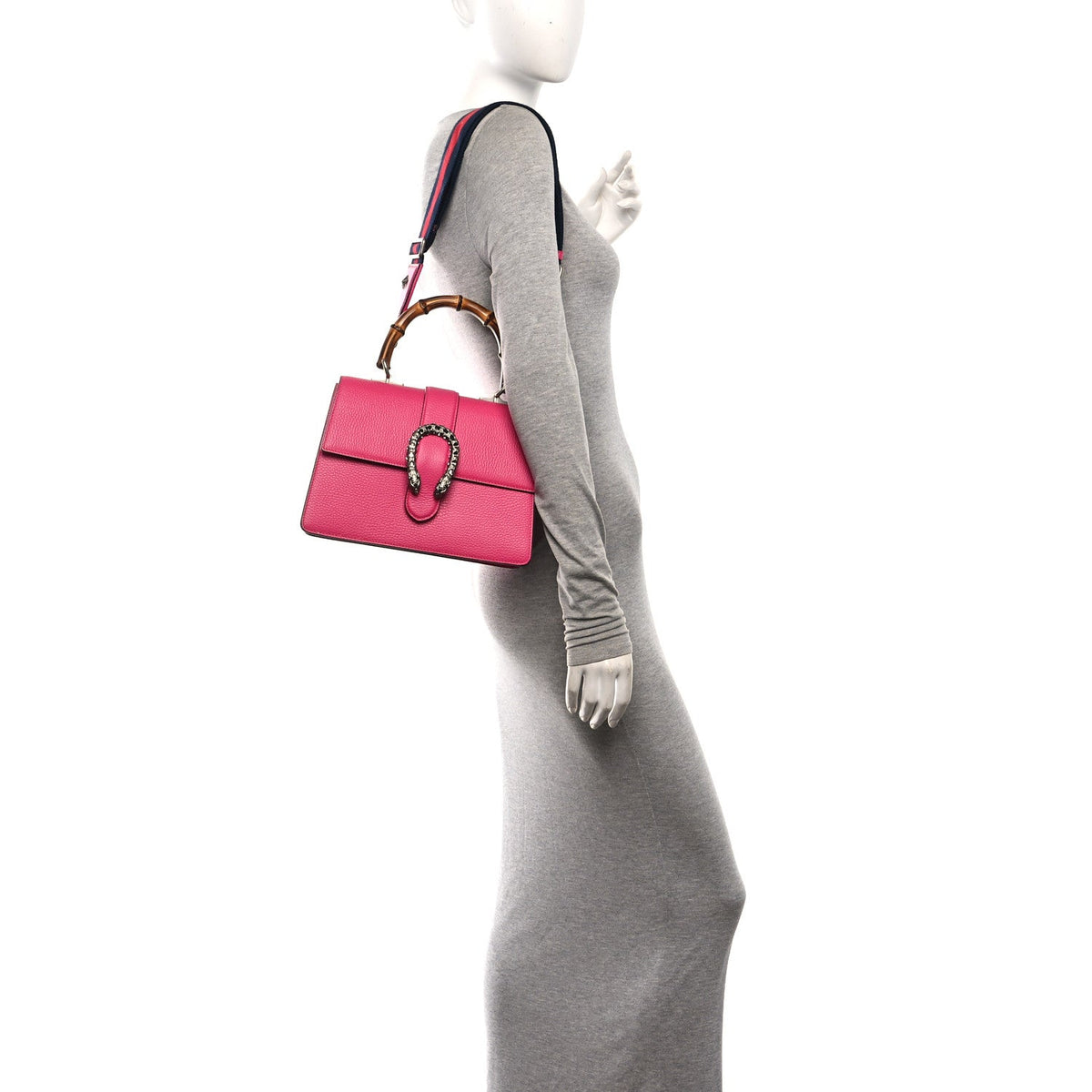 Dollar Calfskin Crystal Web Medium Dionysus Bamboo Top Handle Bag Box Pink Black Diamond wholesalehk.shop