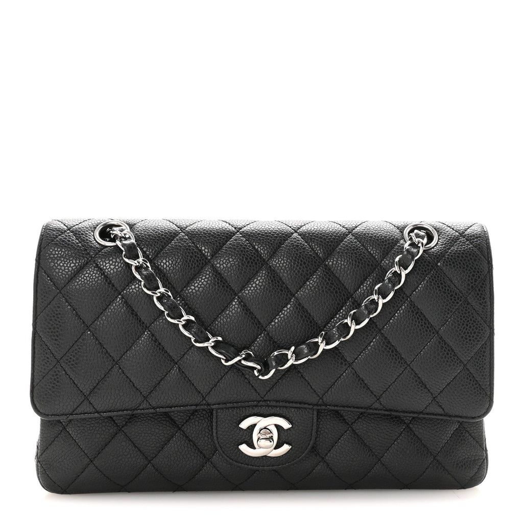 Caviar Quilted Medium Double Flap Black wholesalehk.shop