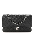 Caviar Quilted Medium Double Flap Black wholesalehk.shop
