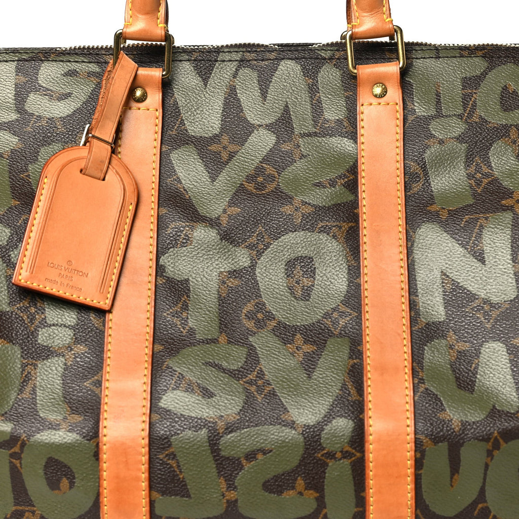 Graffiti Keepall 50 Kaki wholesalehk.shop