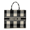 Canvas Embroidered Large Checkered Book Tote Black White £¨ Direct shipment via from wholesalehk.shop