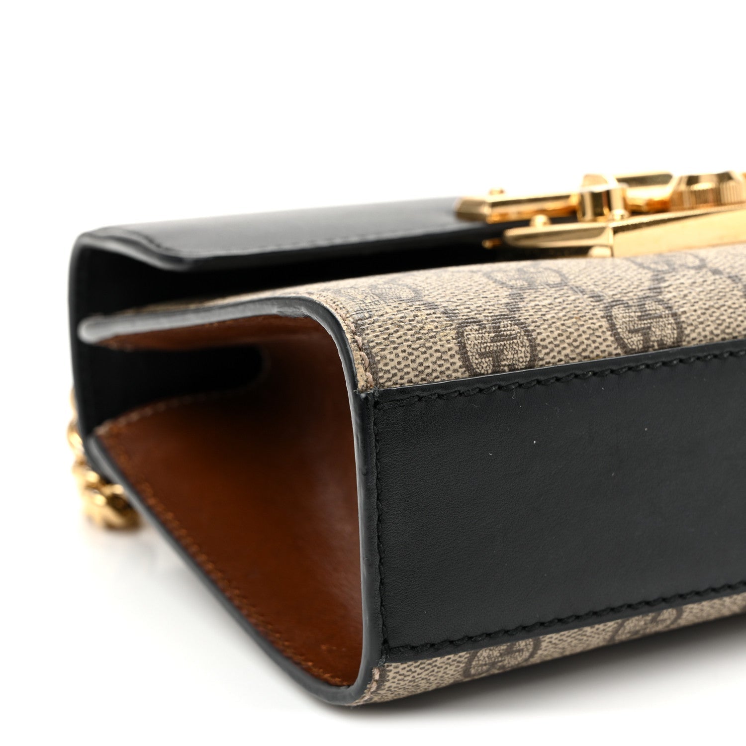 GG Supreme Monogram Calfskin Small Padlock Shoulder Bag Beige Black Cuir £¨ Direct shipment via from wholesalehk.shop