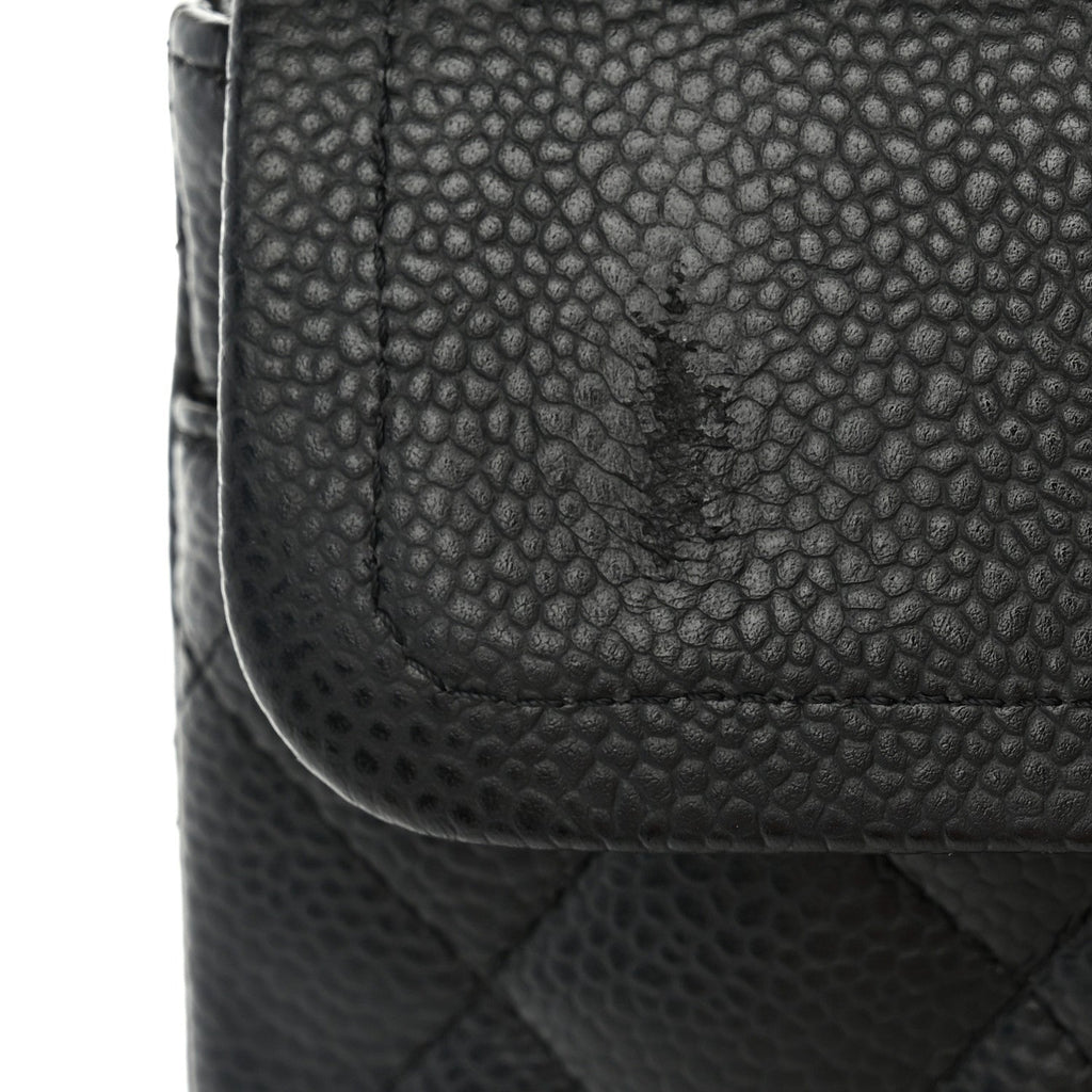 Caviar Quilted Small Double Flap Black wholesalehk.shop