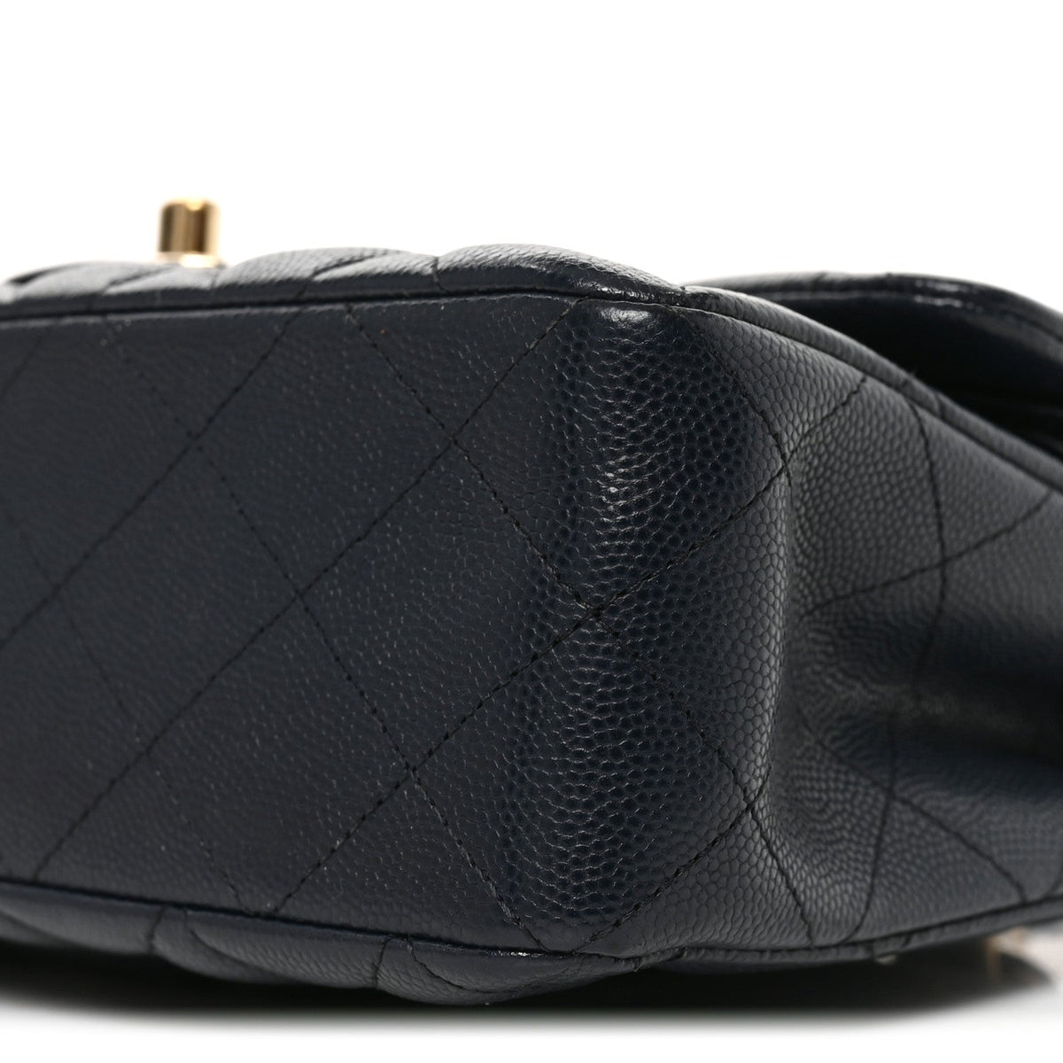 Caviar Quilted Small Double Flap Dark Navy wholesalehk.shop
