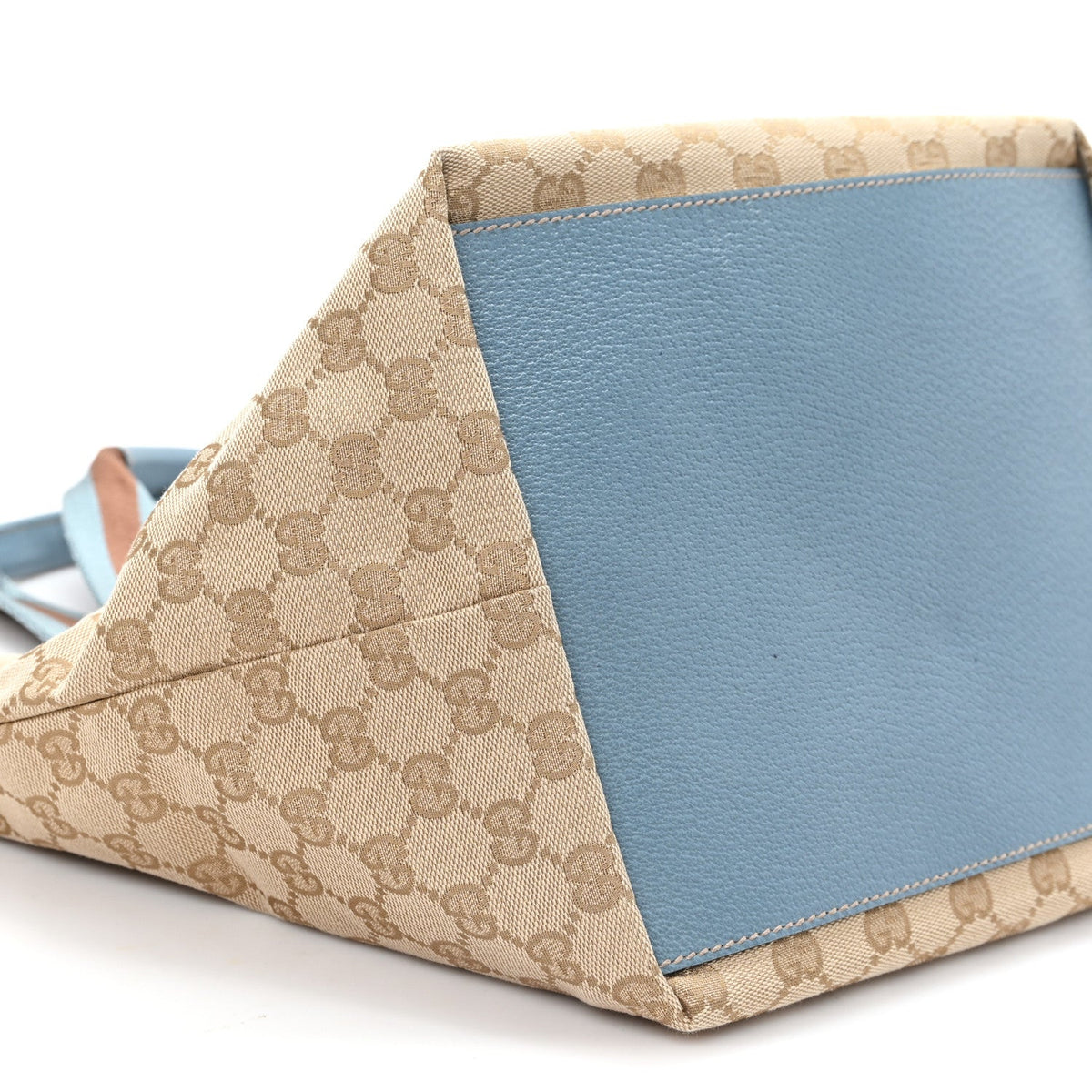 GG Monogram Medium Web Handle Bucket Tote Blue wholesalehk.shop