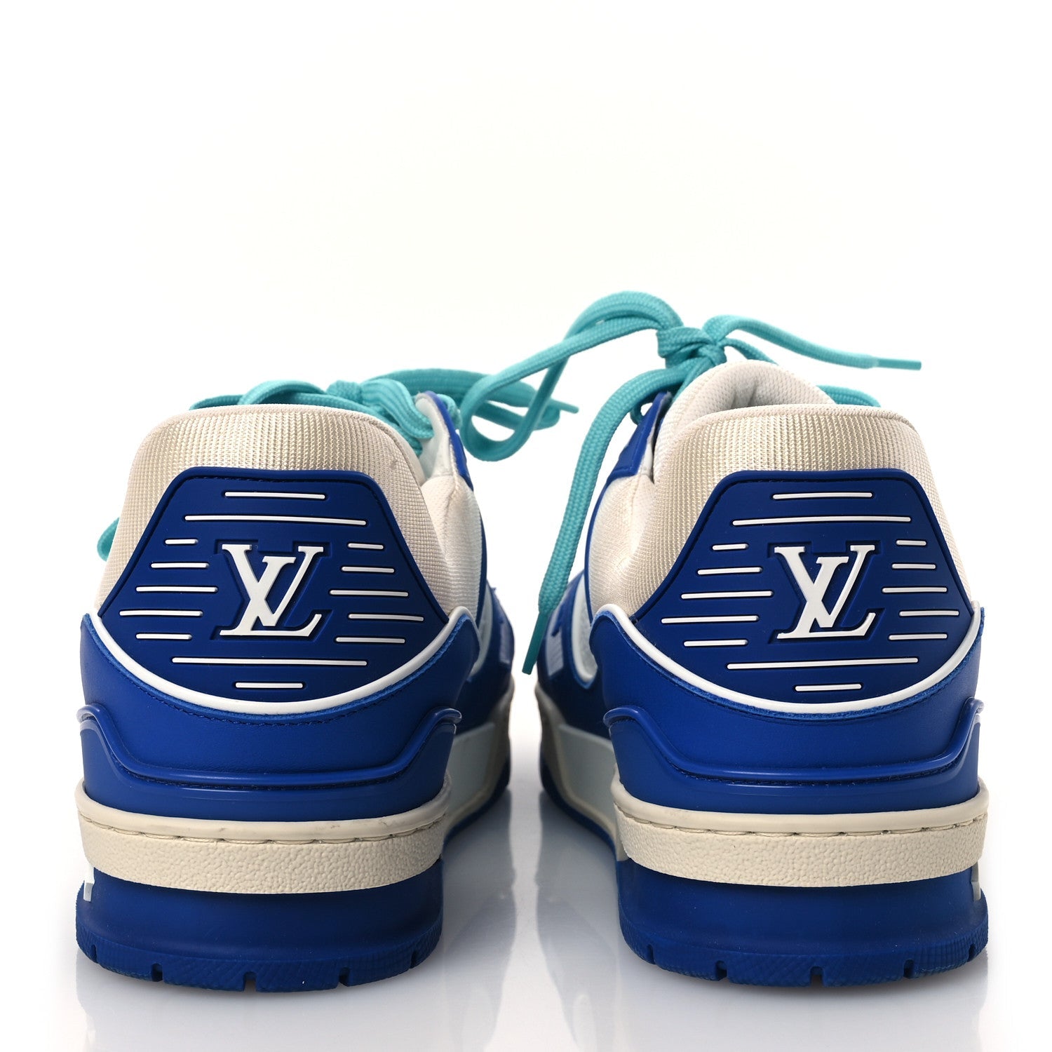 Calfskin Embossed Monogram Mens LV Trainer Sneakers 8.5 Blue £¨ Direct shipment via from wholesalehk.shop
