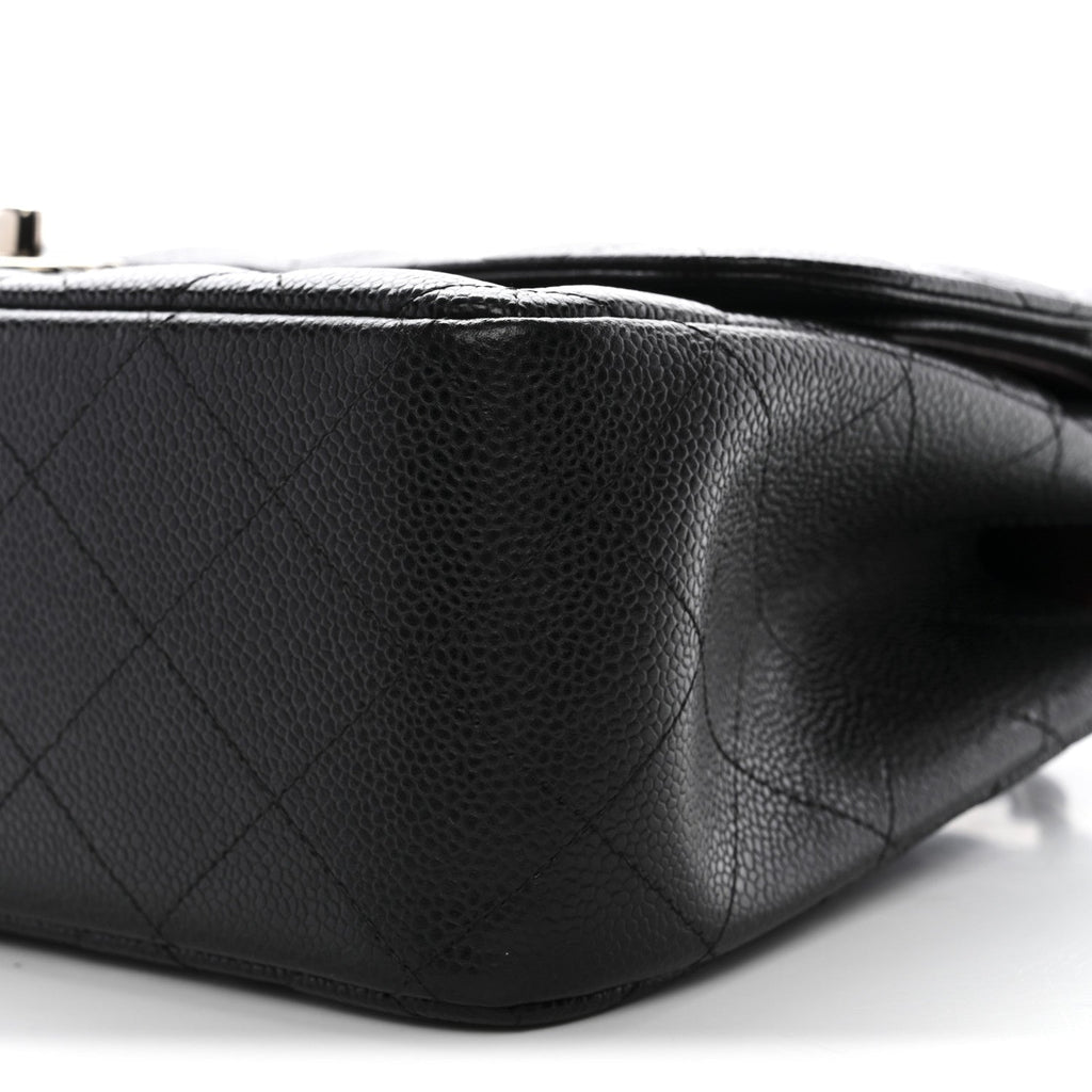 Caviar Quilted Jumbo Double Flap Black wholesalehk.shop