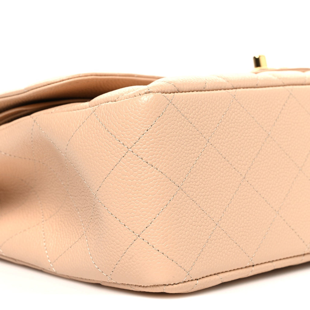 Caviar Quilted Jumbo Double Flap Beige wholesalehk.shop