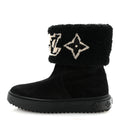 Suede Calfskin Shearling Snowdrop Flat Ankle Boot 37.5 Black £¨ Direct shipment via from wholesalehk.shop