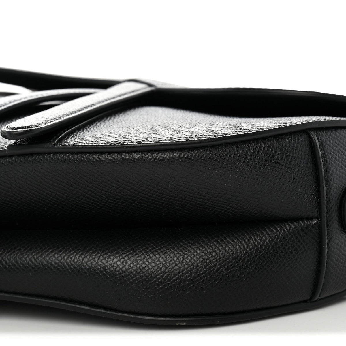 Grained Calfskin Saddle Bag With Strap Black wholesalehk.shop