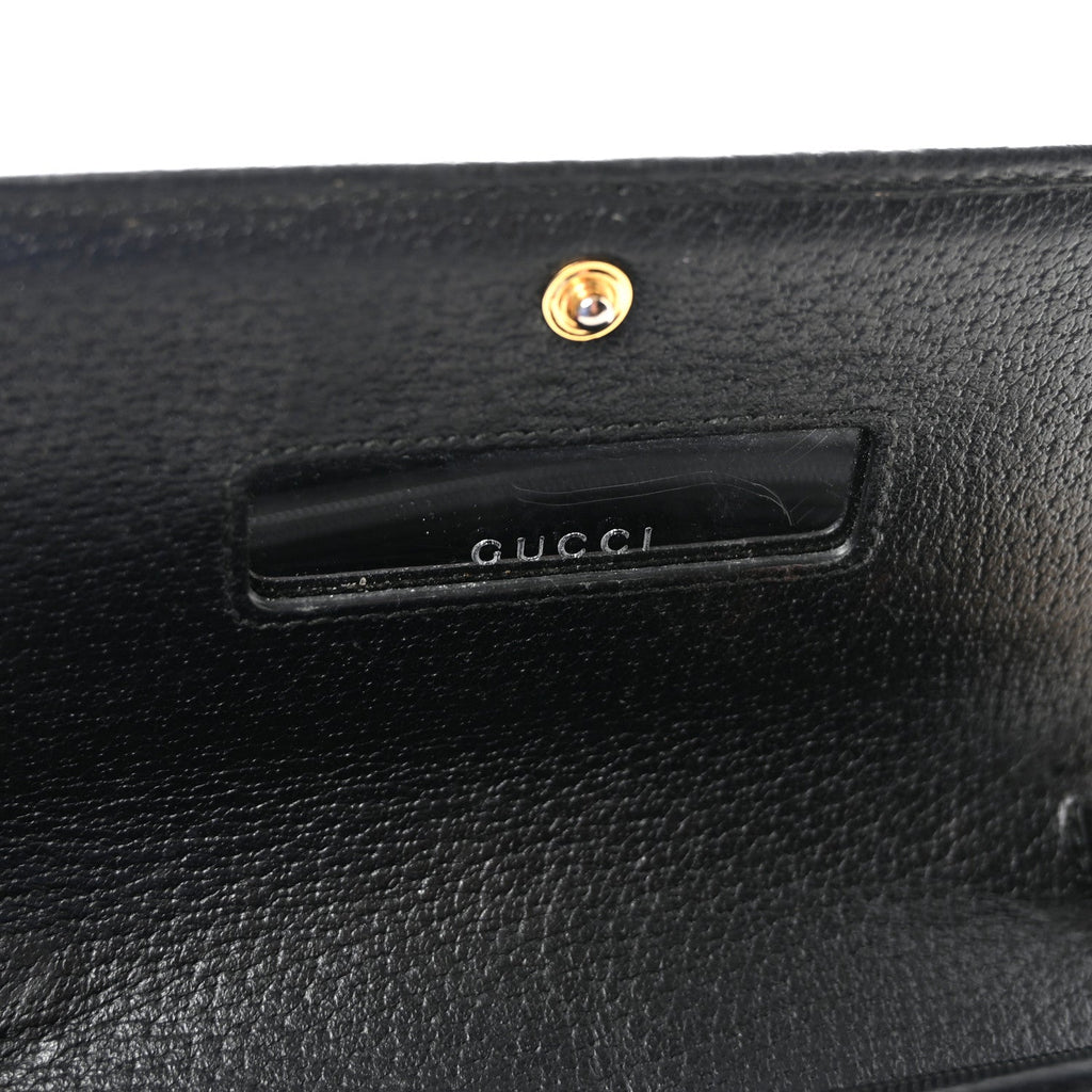 Dollar Calfskin Web Ophidia Wallet On Chain Black wholesalehk.shop