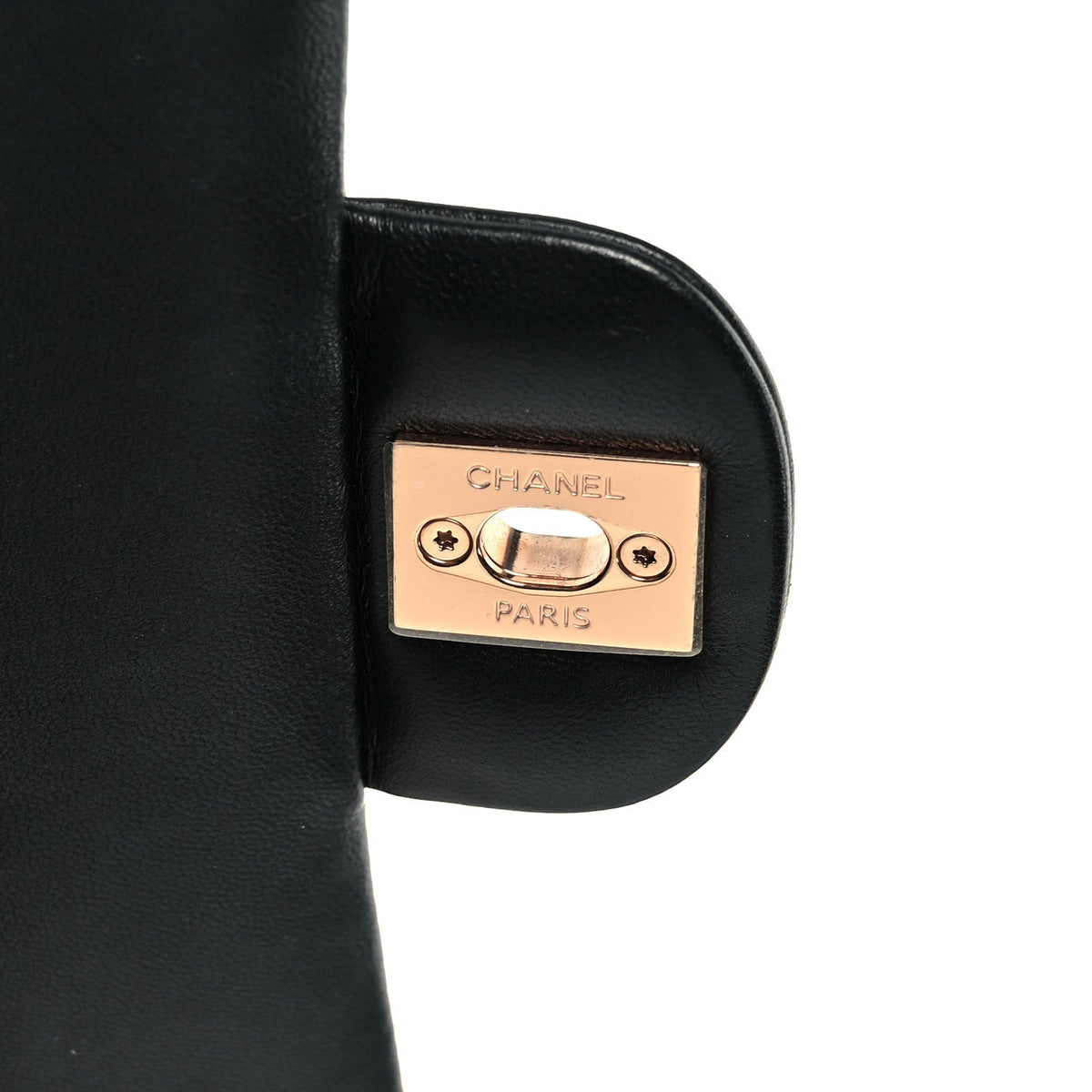 Lambskin Quilted Medium Double Flap Black wholesalehk.shop