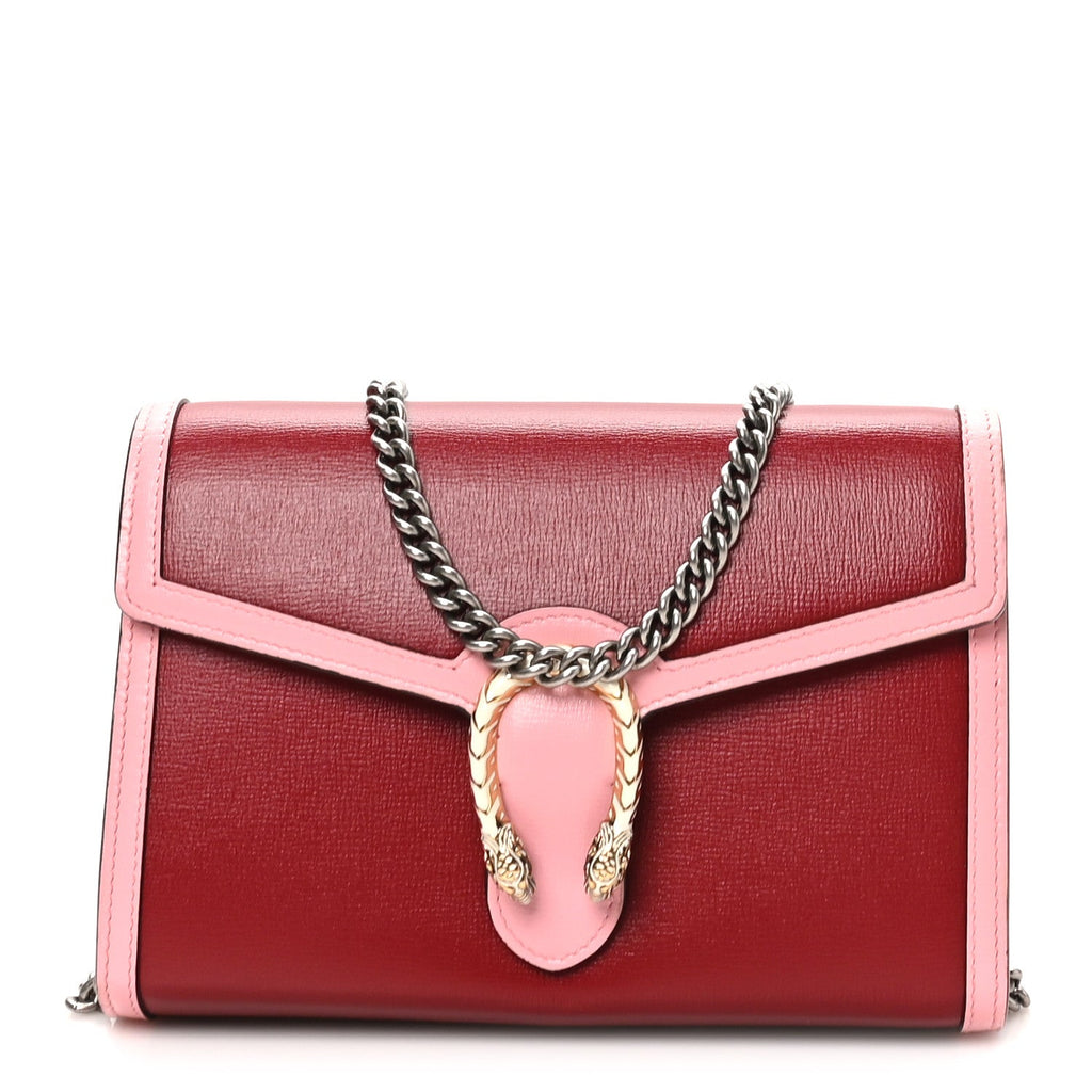 Azalea Calfskin Enamel Mini Dionysus Chain Wallet New Cherry Red Wild Rose Off White wholesalehk.shop
