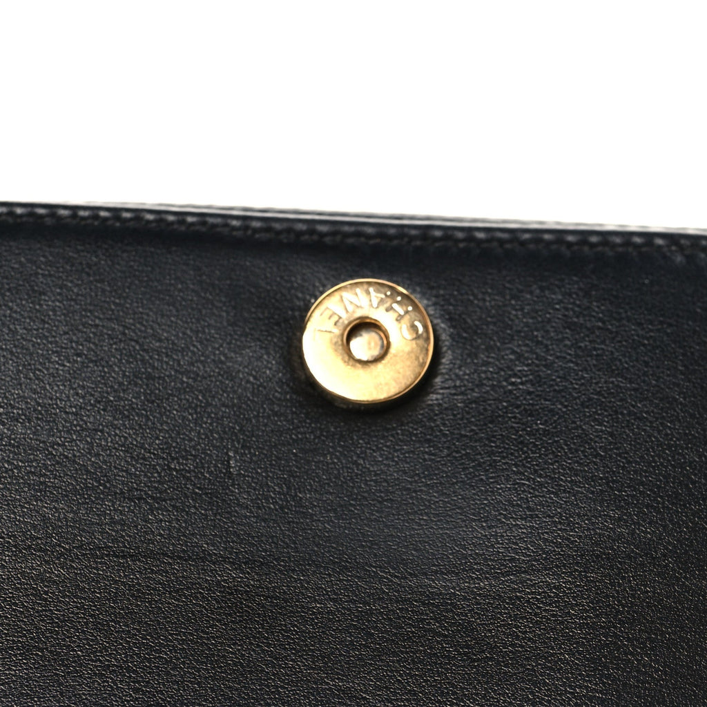 Caviar Quilted Boy Wallet On Chain WOC Black wholesalehk.shop