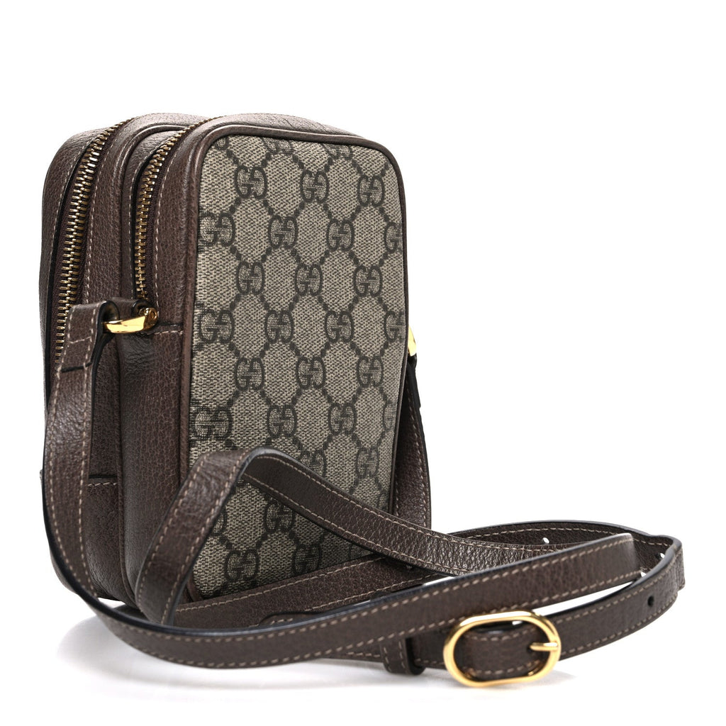 GG Supreme Monogram Web Mini Ophidia Double Zip Crossbody Bag Beige New Acero wholesalehk.shop