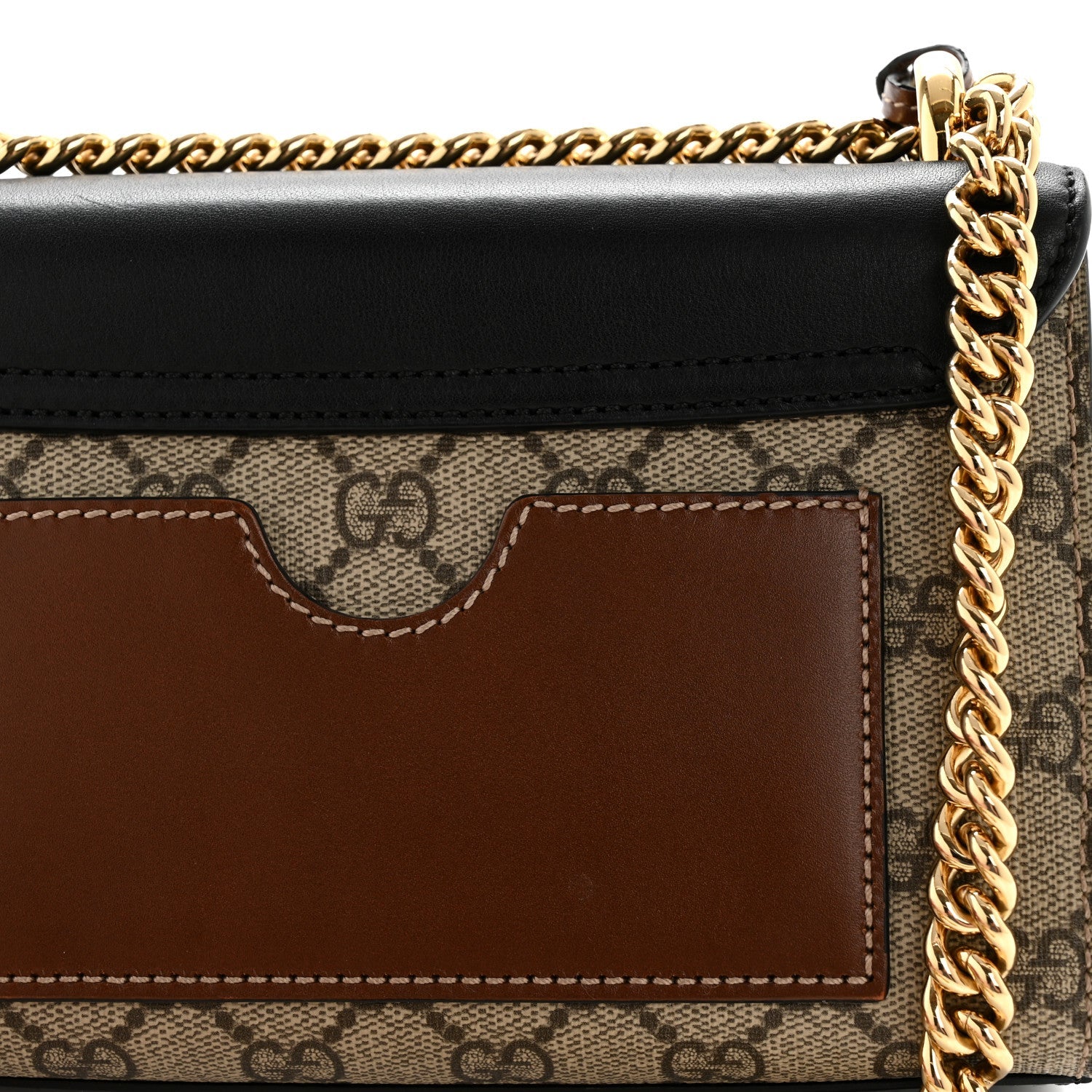 GG Supreme Monogram Calfskin Small Padlock Shoulder Bag Beige Black Cuir £¨ Direct shipment via from wholesalehk.shop