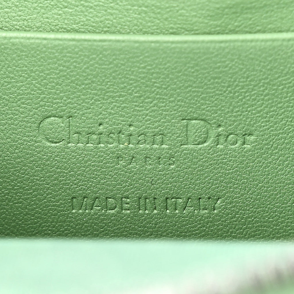 Lambskin Cannage Lady Dior Phone Holder Jade Green wholesalehk.shop