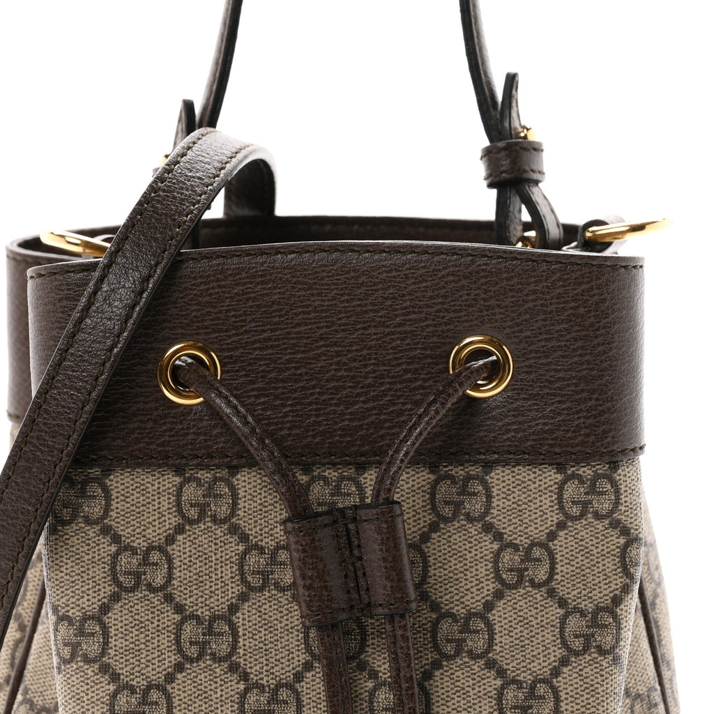 GG Supreme Monogram Web Small Ophidia Bucket Bag Brown wholesalehk.shop