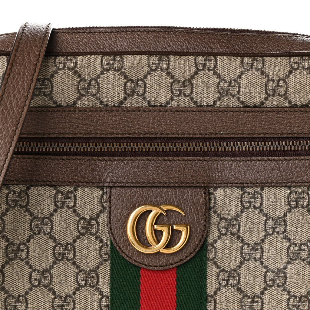 GG Supreme Monogram Web Medium Ophidia Messenger Bag Brown wholesalehk.shop