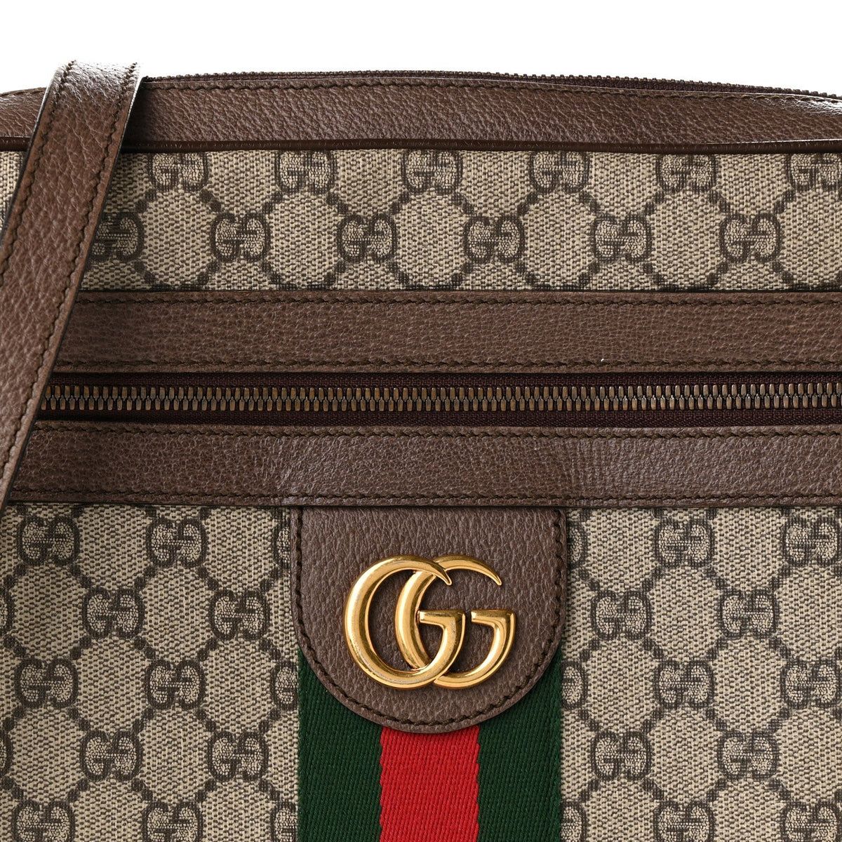GG Supreme Monogram Web Medium Ophidia Messenger Bag Brown wholesalehk.shop