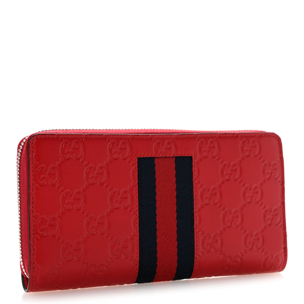 Guccissima Web Zip Around Wallet Red £¨ Direct shipment via from wholesalehk.shop