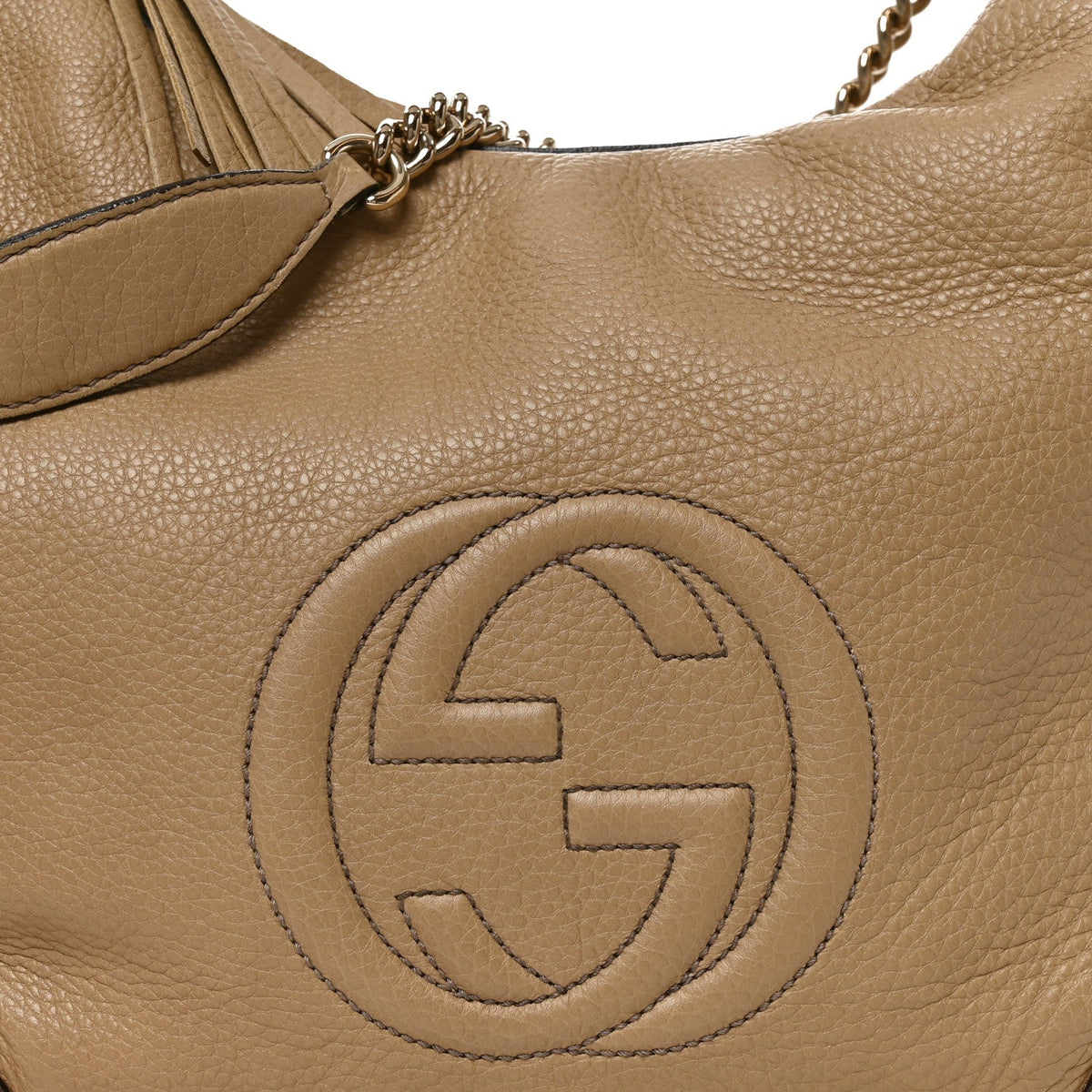 Pebbled Calfskin Medium Soho Chain Hobo Camelia wholesalehk.shop