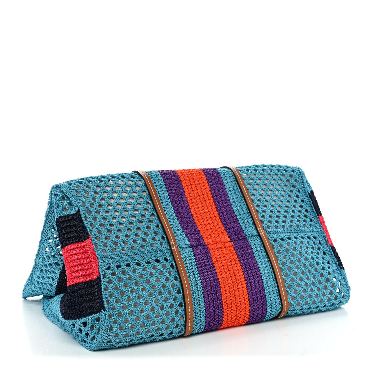 Raffia Web Woven Interlocking G Tote Blue Multicolor wholesalehk.shop